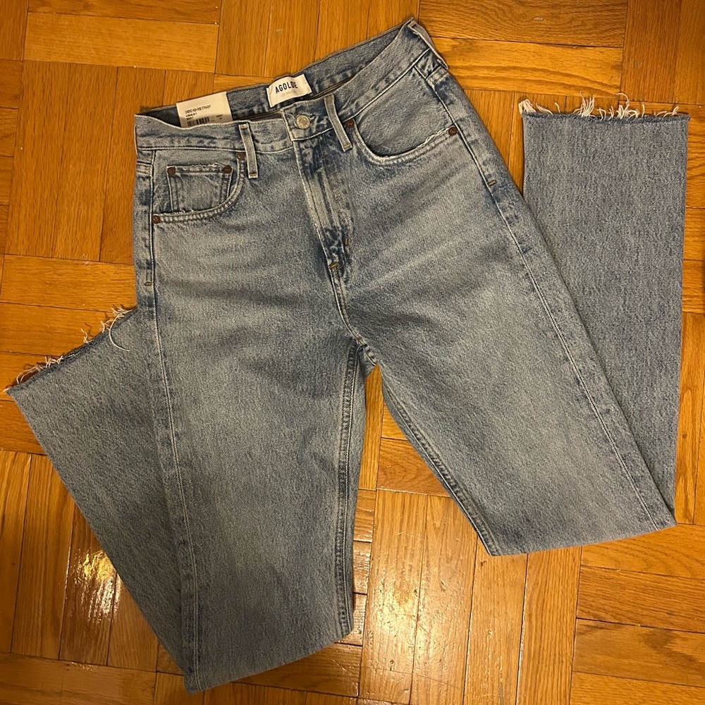 Agolde Blue Cherie High Rise Straight Leg Jeans